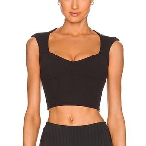 Alo Yoga ribbed sweetheart short sleeve shirt